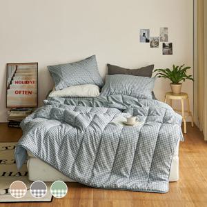 [쁘리엘르] 데일리체크 항균 워싱 차렵 이불 패드 세트 SS