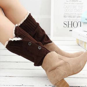 렉워머 여성용 겨울 필수품 니트 레이스 레그 워머