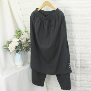 blu_린넨랩통치마바지  SOK