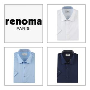 [레노마셔츠]슬림핏 RZUSL0010  3종 스판 솔리드 배색 반팔셔츠