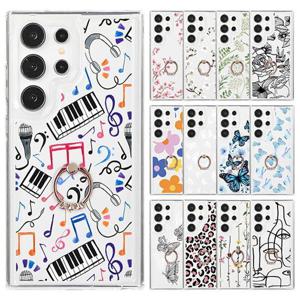 갤럭시퀀텀5 A55 5G 프린팅 디자인 링홀더 슬림 투명 젤리케이스