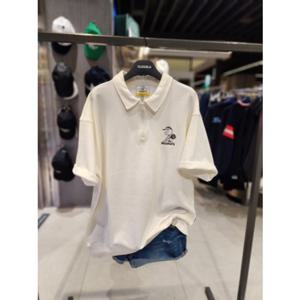 클라이드 엔 FOBTS271M 남성용 스누피 카라 반집업 반팔티셔츠