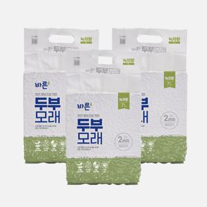 [3개세트] 바른두부모래 녹차향 7L 고양이 모래
