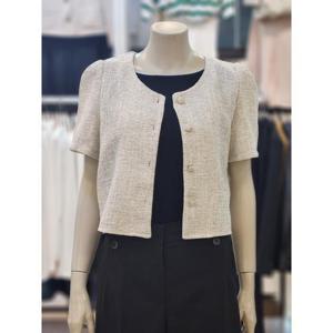SOUP 세이브존07 여성 트위드 크롭 반팔 자켓 OZ5JKR1