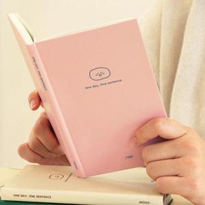 인디고 일기장 자문자답 감정일기 오늘기분 한문장 일기 (6개월용) 고마워 (핑크)