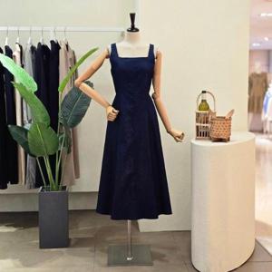 [포커스]  FM4D9OP5827_데님 민소매 A라인 롱원피스