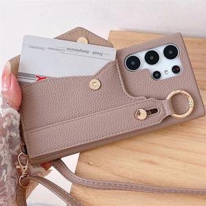 갤럭시퀀텀5 A55 5G 멀티 핑거 바디스트랩 가죽 카드수납 케이스