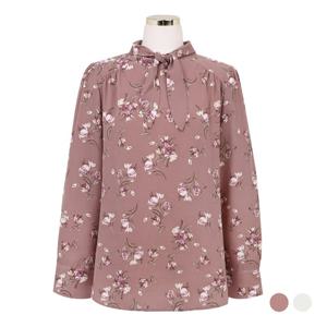 [클라비스]플라워 변형 타이 블라우스(CVBWA4905M)