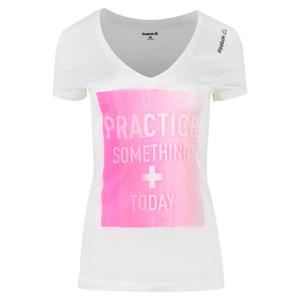 리복 여성 그래픽 V 슬림핏 요가복 반팔 티셔츠 Z93432