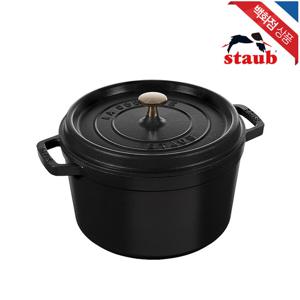 [스타우브]원형 하이탑 꼬꼬떼 무쇠 주물냄비 24cm 블랙 (ST2502423)