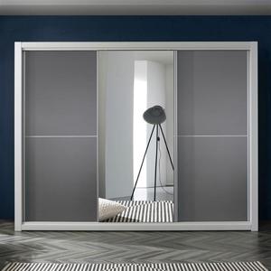 (착불)우아미가구 프레코 거울 LPM 도어 슬라이딩 장롱 3통 E형