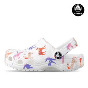 크록스 클래식 캐릭터 프린트 클로그 유니콘 키즈 주니어 슬리퍼 샌들 209695-9CD