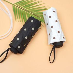 땡땡이 5단 미니 우산MA4004 동글 블랙 손잡이 고급