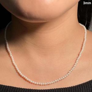 국산 크리스탈코어 핵진주 목걸이 2mm/ 3mm 92.5은