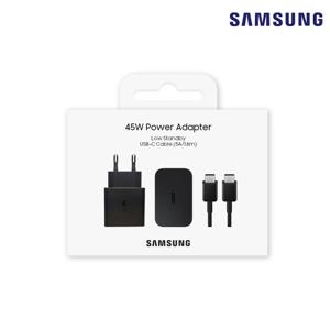 삼성 정품 45W PD PPS GaN 초고속충전기 절전형 USB CtoC케이블 포함 갤럭시S25 S24 S23 아이폰 호환 C타입 충전기 어댑터 EP-T4511X N