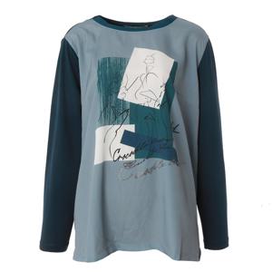 [크로커다일 레이디]모던한 기하학 프린트 블라우스형 티셔츠 CLDSTS108