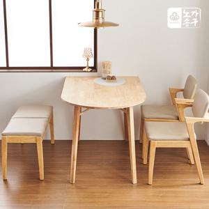 [착불배송] 노송가구 다이닝 원목 반타원 W1200 테이블 식탁