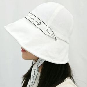 [애슬릿][애슬릿]여름 여성 면 벙거지 리본끈 버킷햇 모자