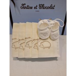 쇼콜라 오가닉손수건5매 몽즈덧신세트 임신출산선물 (TNMXCF01XF)