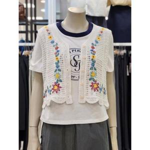 SOUP 세이브존07 플라워자수 스카시 니트조끼 OA6VKT1