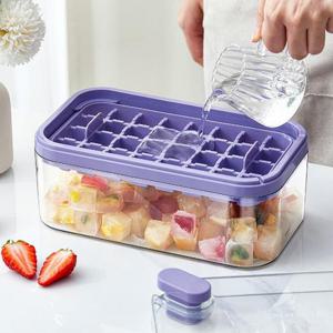 64구 원터치 얼음 트레이 E타입 퍼플 여름 냉동 보관통 얼음틀 케이스