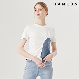 [탱커스]데님 언발 슬림 티셔츠 (TW1TS028L0)