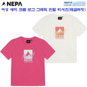 [네파][티셔츠 반팔티셔츠](7K45374)_여성 세미 크롭 로고 그래픽 반팔티셔츠