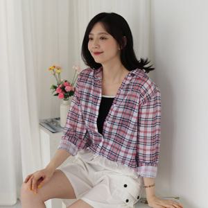 [웬디즈갤러리]심플 체크 시어서커 셔츠 NSH110