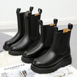 미들부츠 여자워커 데일리 밴딩 캐주얼 미들 롱 통굽 부츠