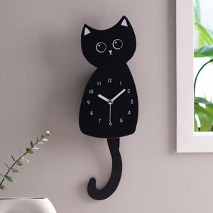 국산 플라이토 뉴 블랙캣 무소음 인테리어 추 벽시계 아이방