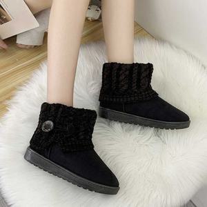 앵클부츠털 니트 앵글 부츠 스웨이드 겨울 여성 신발 데이트 패