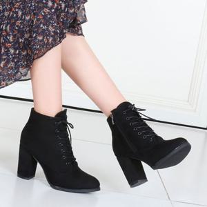 앵클워커 여성힐워커 여자 지퍼 굽 워커 힐 신발 털안감 부츠