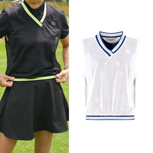 럭스골프 여성 브이넥 포인트 메쉬 베스트 조끼 TO4M518W