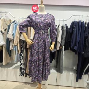 오프리미츠 HC26 가성비 고퀄리티  플라워패턴 에이라인 러블리  롱 원피스 남구홈플러스 M22op1706