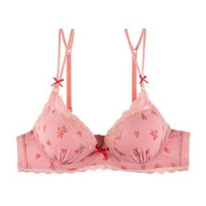 [예스]잔꽃 나염 피치 쉬폰 브라 YSWBY805