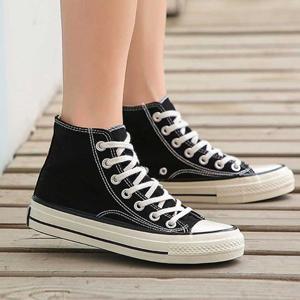 남자스니커즈 남녀 공용 발목 캔버스 스니커즈 천운동화 커플 패