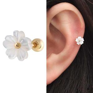 14K 자개 플라워 꽃 골드 금 피어싱