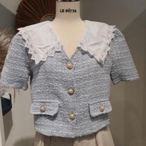 르피타 HC06 레이스 트위드 자켓((라이트 블루) L222UJK504