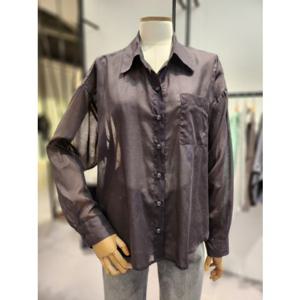 [코데즈컴바인] (CJC-BL001W7Z) 시스루 셔츠카라 블라우스