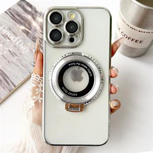 아이폰XS 맥스 맥세이프 링 거치대 도금프레임 투명 젤리 케이스