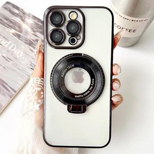 아이폰XR 맥세이프 링 거치대 도금 프레임 투명 젤리 케이스