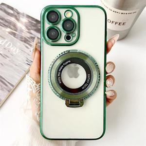 아이폰SE3 SE2 맥세이프 링 거치대 도금프레임 투명 젤리 케이스