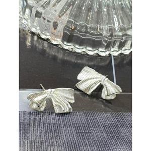 [이쁜] 은침 리본 귀걸이