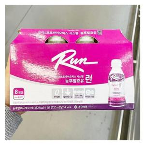 [신앙촌] 런(Run) 요구르트 무지방 (120ml8개) 코스트코