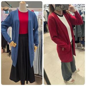 오프리미츠 HC26 데일리룩  노카라 쫀쫀 포근한  니트 롱 재킷같은 가디건 남구홈플러스 B23kc2905