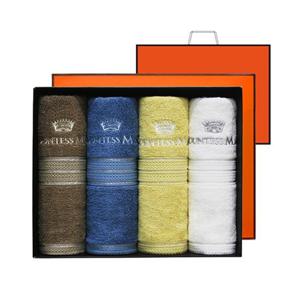 [송월타올]송월타올 CM뱀부블럭40 155g 뱀부얀 수건 4매 선물세트(오렌지)%2b오렌지쇼핑백 랜덤발송