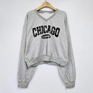 아이우먼 시카고나염브이넥맨투맨 BUS651M409 빅사이즈