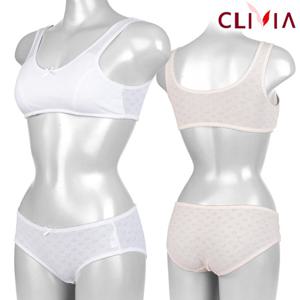 크리비아 주니어 1단계 텐셀 하트 탑브라 팬티세트 6057/6320S