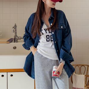 [나크21] (55~88) 루즈핏 카라 데님자켓 NK43-J-48