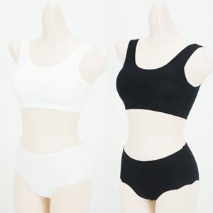 여성 심리스 무봉제 브라 팬티 세트